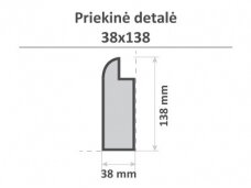 Klijuota priekinė pirties gulto detalė, 38x138x2100mm