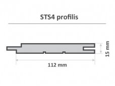 Vidaus/pirties dailylentė, STS4, 15x112x2400mm