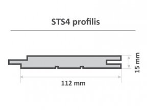 Vidaus/pirties dailylentė, STS4, 15x112x2000mm