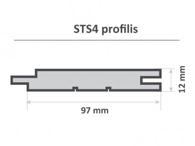 Vidaus dailylentė, STS4, 12x97x3000mm 3