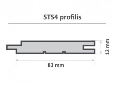 Vidaus/pirties dailylentė, STS4, 12x83x1600mm 3