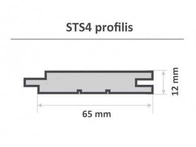 Vidaus/pirties dailylentė, STS4, 12x65x3000mm 3