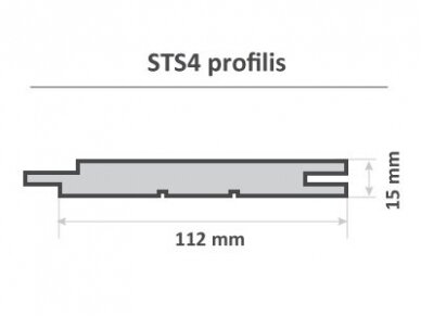 Vidaus/pirties dailylentė, STS4, 15x112x2400mm 2